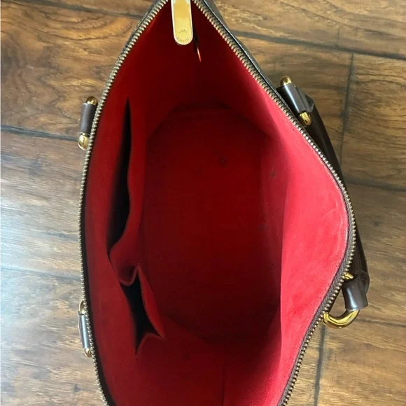 Authentic, Louis Vuitton Brown Checkered Tote with Gold Accents - Picture 3 of 16